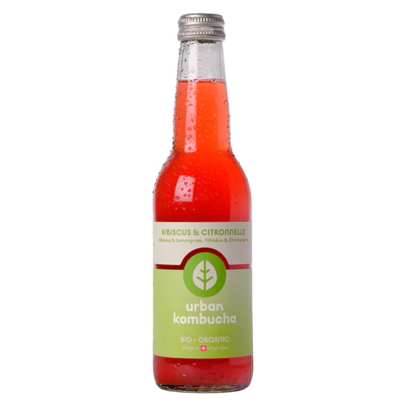 Urban Kombucha - Citronnelle Hibiscus bio - 0% - 33cl - Bte