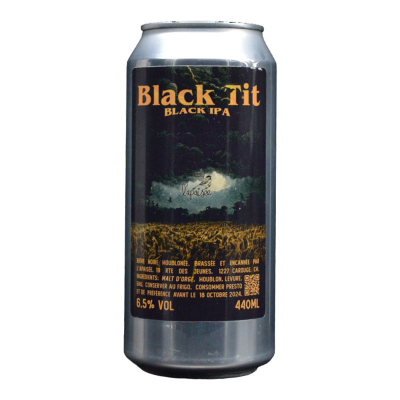 L'Apaisée - Black Tit - 6.5% - 44cl - Can- DDM Dépassée