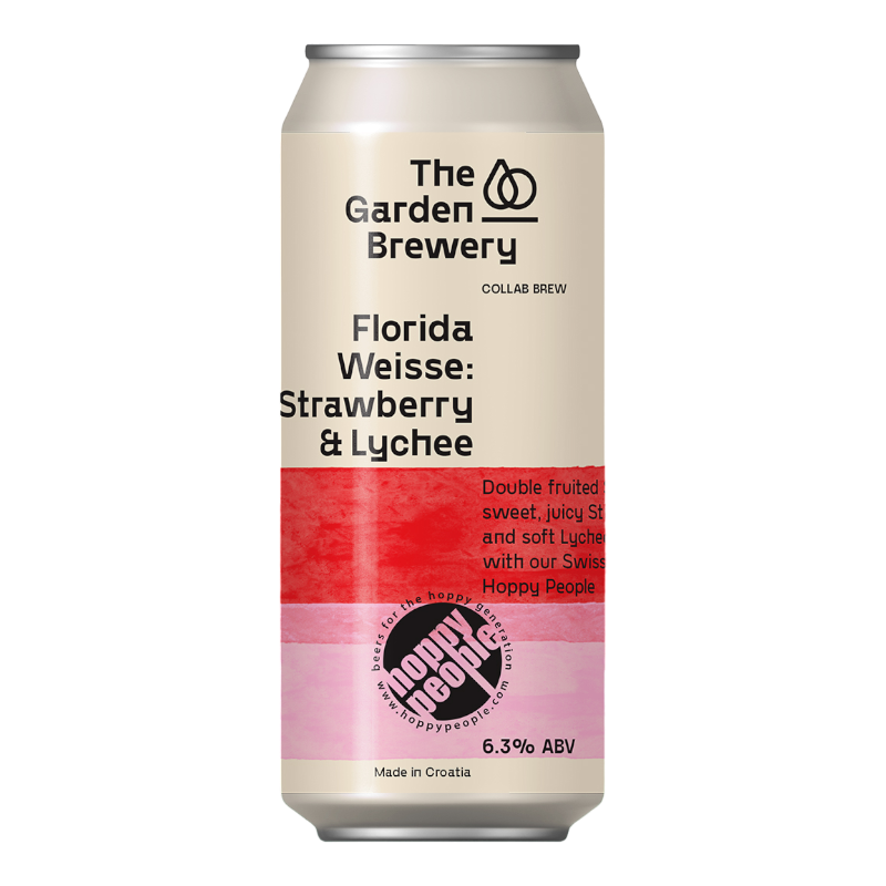 The Garden / Hoppy People - Florida Weisse: Strawberry & Lychee - 6.3% - 44cl - Can